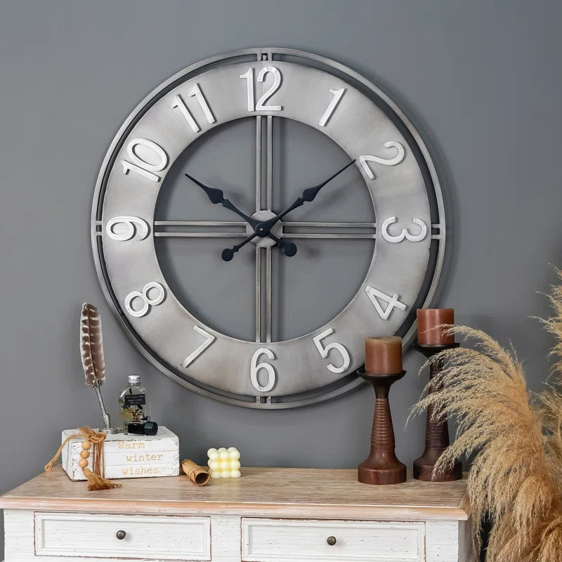 Oversized 30-Inch Retro Wall Clock